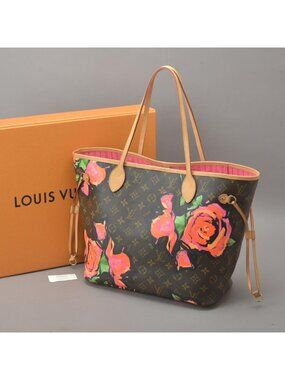 Louis Vuitton Neverfull MM Monogram Rose Stevens Sprouse Handbag